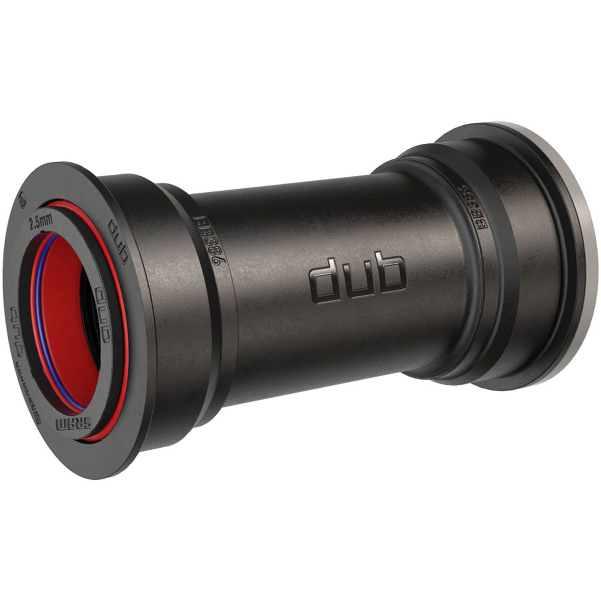 SRAM DUB Road wide non-threaded ceramic bottom bracket in black for bicycle cranksets, with smooth ceramic bearings.
