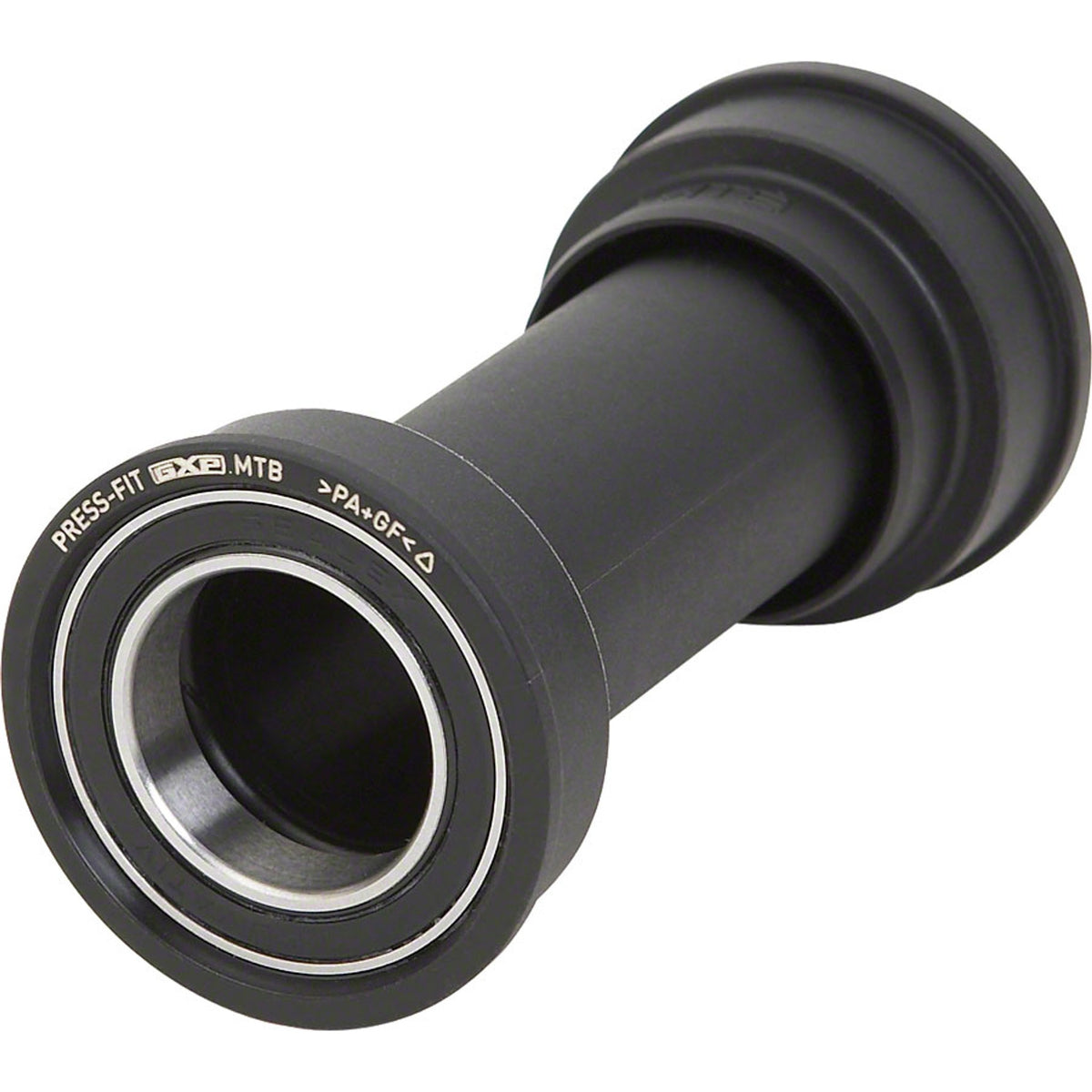 Black SRAM non-threaded bottom bracket for bicycles, showing the smooth, cylindrical design and installation interface.