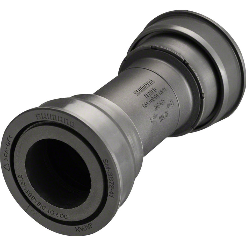 Shimano XTR Hollowtech II Bottom Brackets BB91, BB93, BB94 installed in a bike crankset, showing the sleek black design and brand markings.
