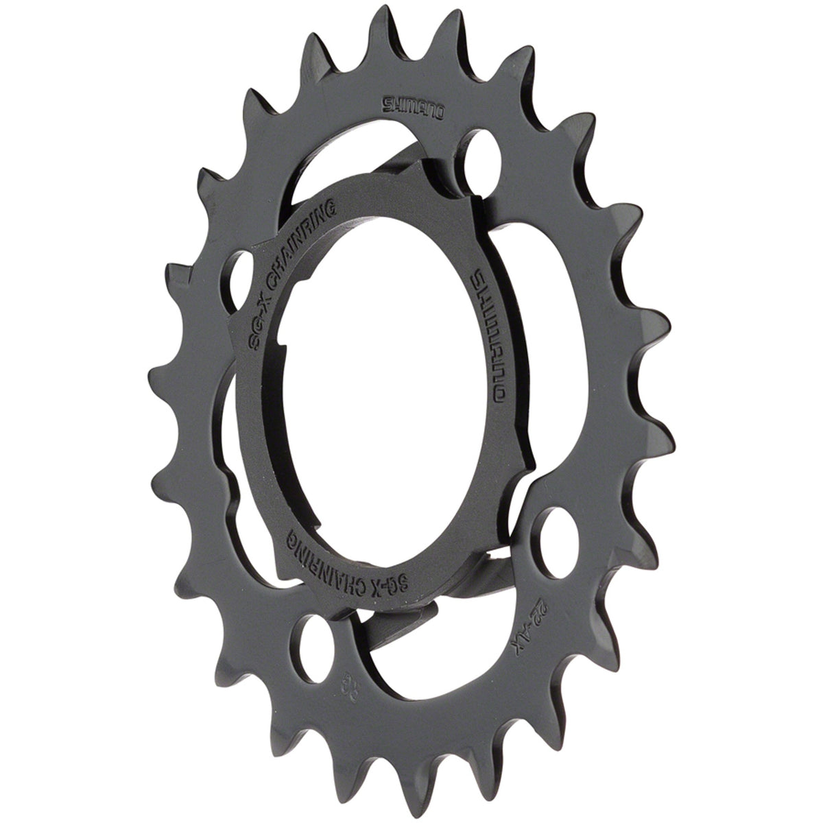 Shimano Alivio FC-M4000 chainrings and spider set for mountain bike crankset, black metal cycling components.
