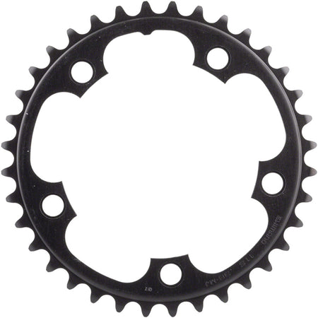 Shimano RS500 11-speed chainrings with spider, black bike drivetrain component for road or mountain bikes.