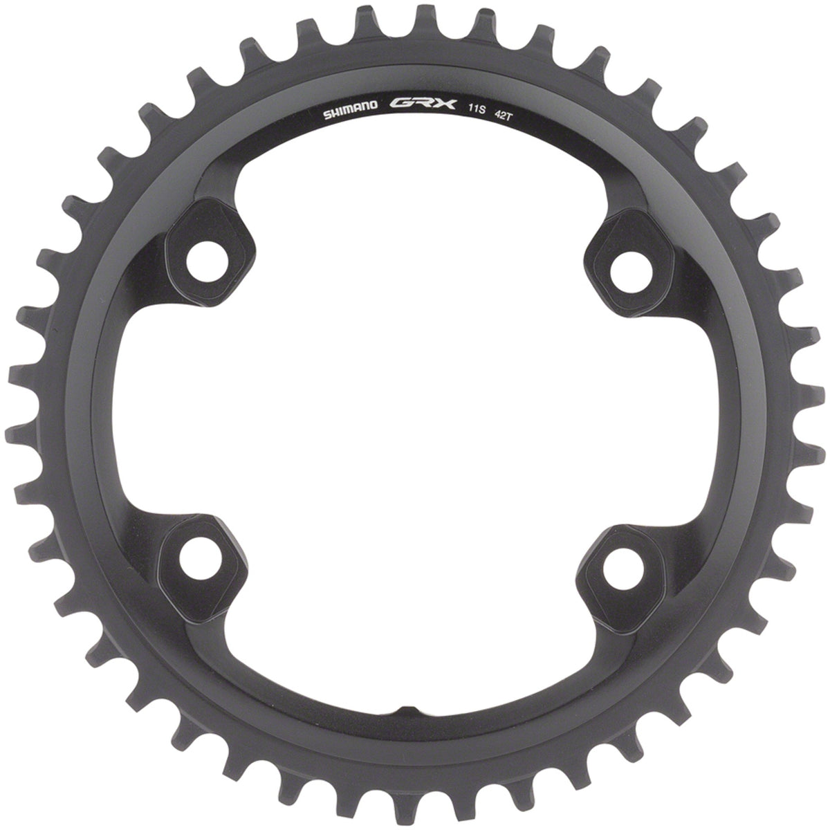 Shimano RX810 11-speed chainrings with black finish, mounted on a crankset for high-performance mountain biking.