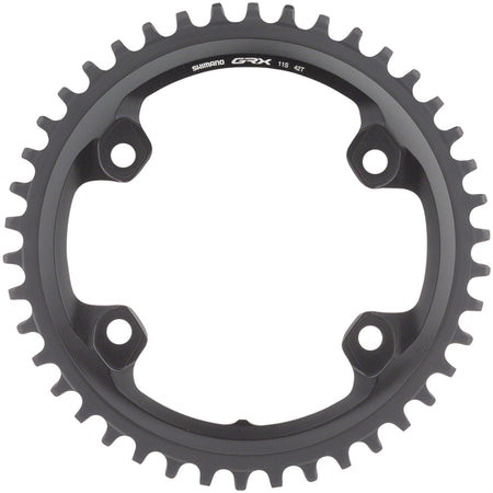 Shimano RX810 11-speed chainrings with black finish, mounted on a crankset for high-performance mountain biking.