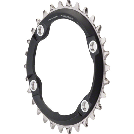 Shimano SLX SM-CRM70 chainring for bike cranksets, featuring durable metal construction and a sleek black finish.