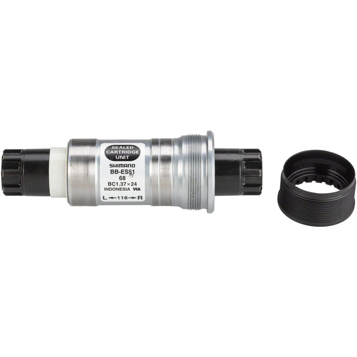 Shimano BB-ES51 Octalink V2 bottom bracket for bicycle cranksets, shown in the image.