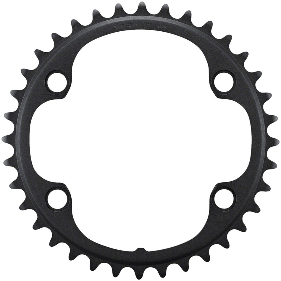 Shimano Ultegra FC-R8100 12-speed chainring with black finish, designed for high-performance road bike drivetrain components.