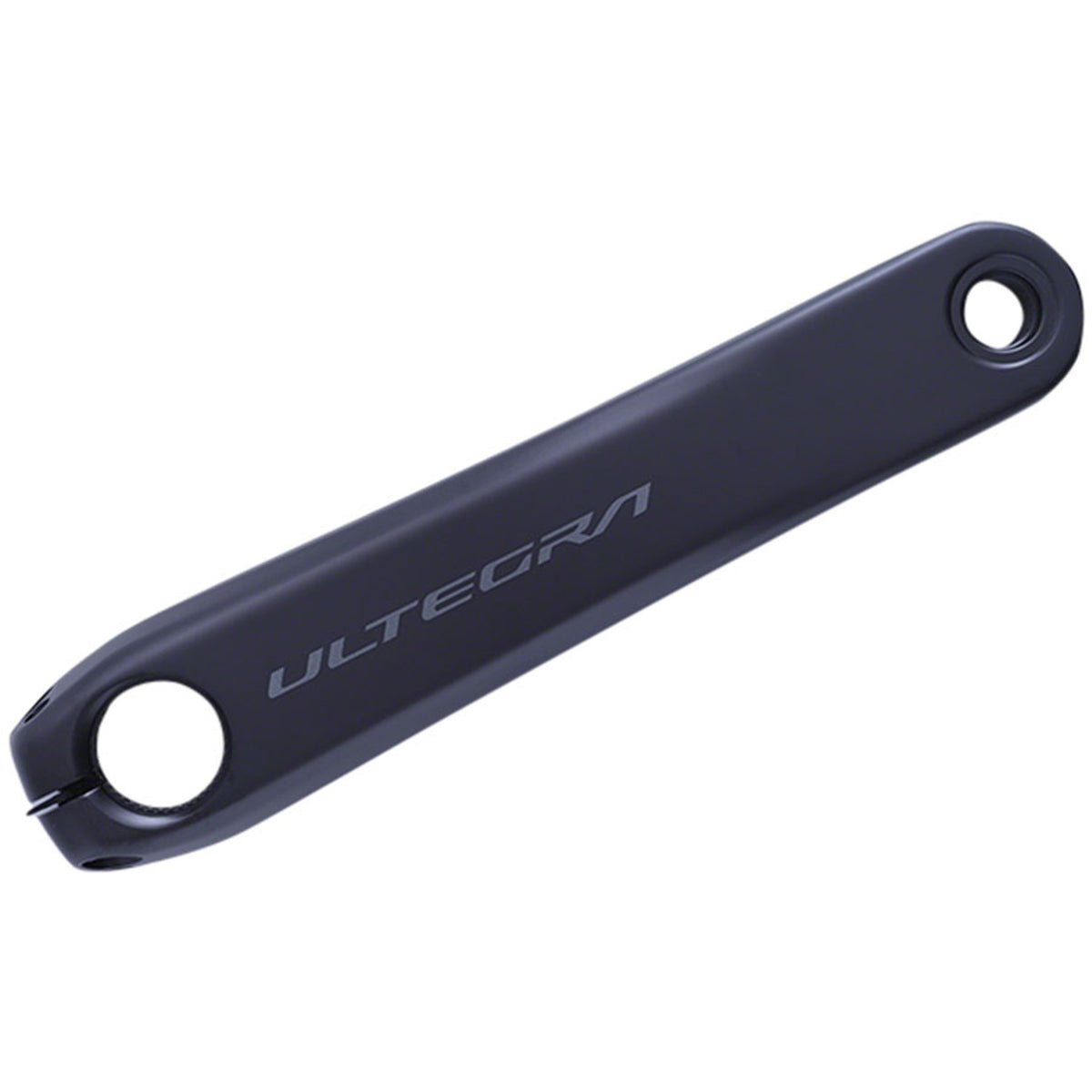 Shimano Ultegra FC-R8100 left crank arm for road bike cranksets, shown in black with detailed design.