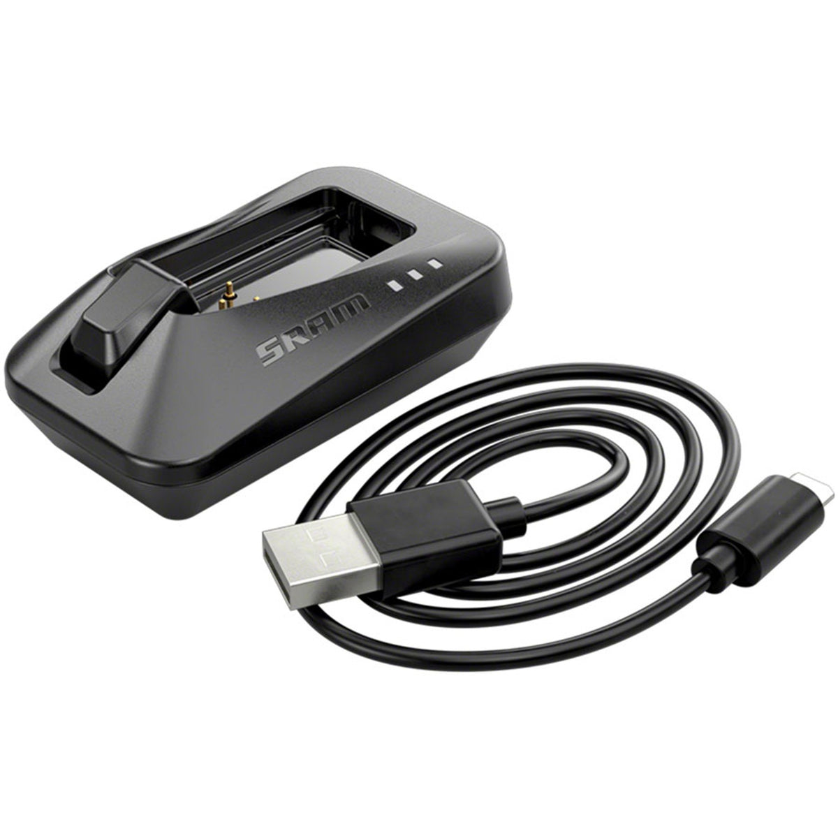 SRAM AXS battery and charger accessories for electronic shifters, including replacement batteries and charging cables.