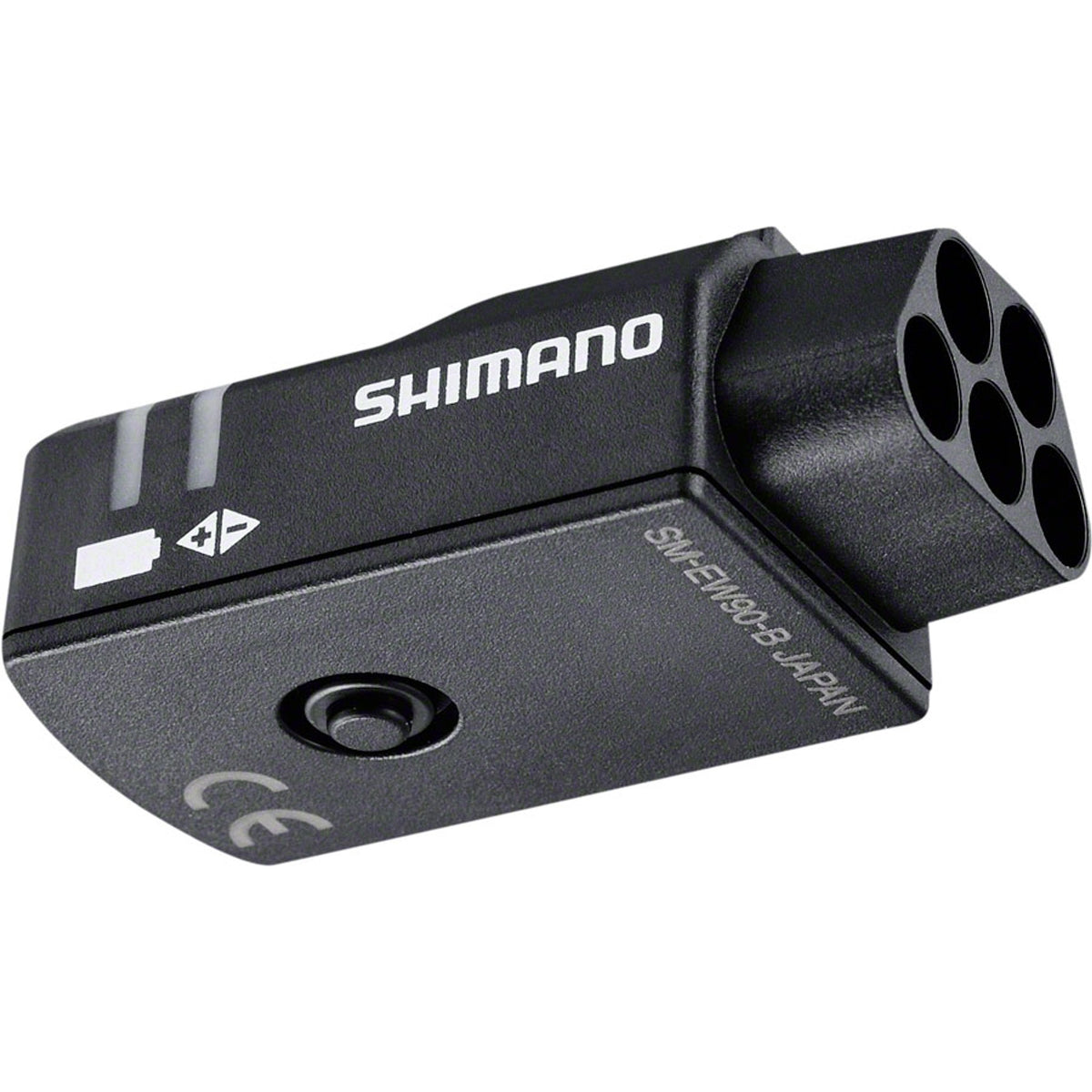 Shimano Di2 Junction Box for electronic shifters, compact device with wiring ports for e-bike gear system connection.