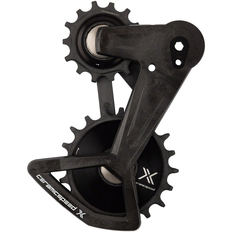 CeramicSpeed OSPW X pulley wheel system for SRAM Eagle T-Type AXS rear derailleur, featuring high-performance bicycle drivetrain components