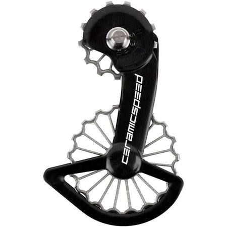 CeramicSpeed OSPW rear derailleur for Shimano Dura Ace 9200 and Ultegra 8100, black carbon cage, high-performance bike component.