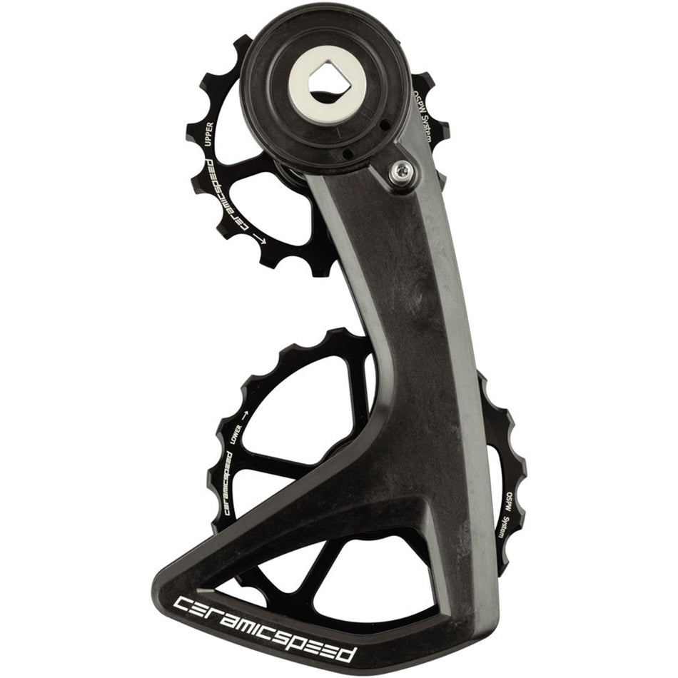 CeramicSpeed OSPW RS pulley wheel system for SRAM D1/E1 and Force D1/2 AXS rear derailleur, featuring high-performance ceramic pulleys.