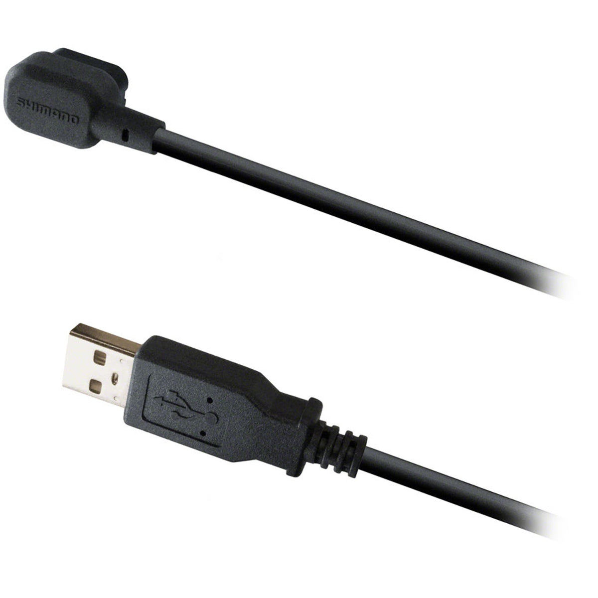 Shimano EW-EC300 charging cable for electronic shifters and e-bike systems, with connector ends and cable length visible.