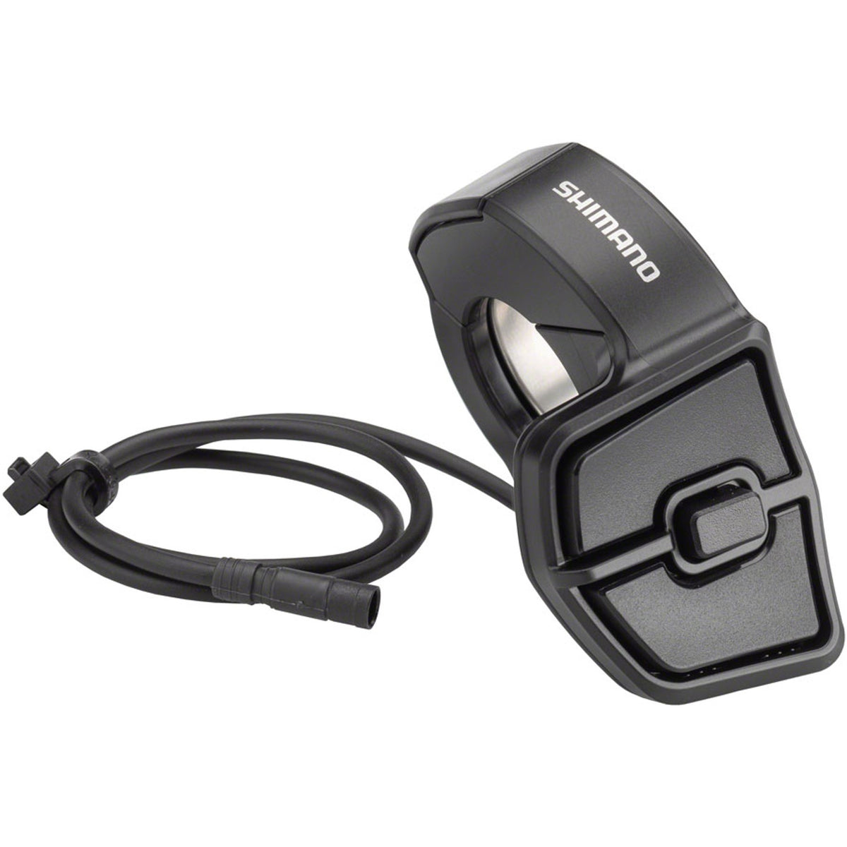 Shimano Steps E6000 switch unit for displays and remotes, showing buttons and connectors on a white background.