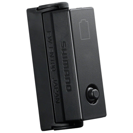 Shimano EW-EN100 E-Tube Port for ebike drivetrain, close-up of the black connector with cable attached.