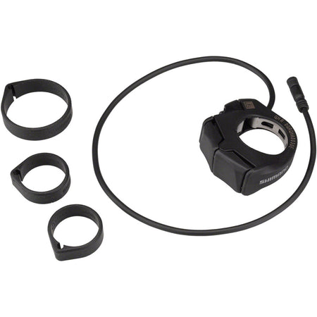 Shimano Steps SW-E7000 switch display and remote for e-bike control, shown with buttons and screen interface.