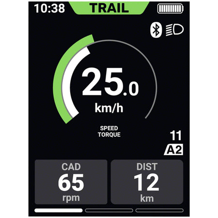 Shimano Steps SC-EN610 display showing digital interface and control options for e-bike systems.