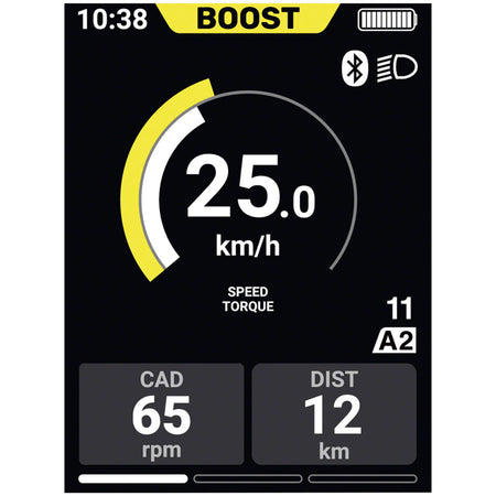Shimano Steps SC-EN610 display showing digital readout and control buttons for e-bike management and settings.