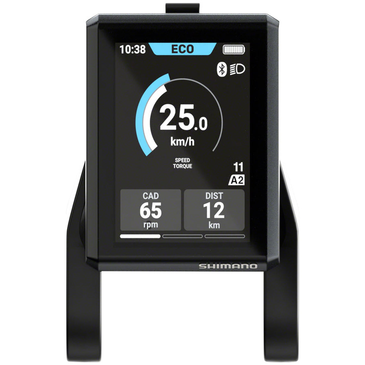 Shimano Steps SC-EN610 display showing digital interface with control buttons and screen for e-bike system management.