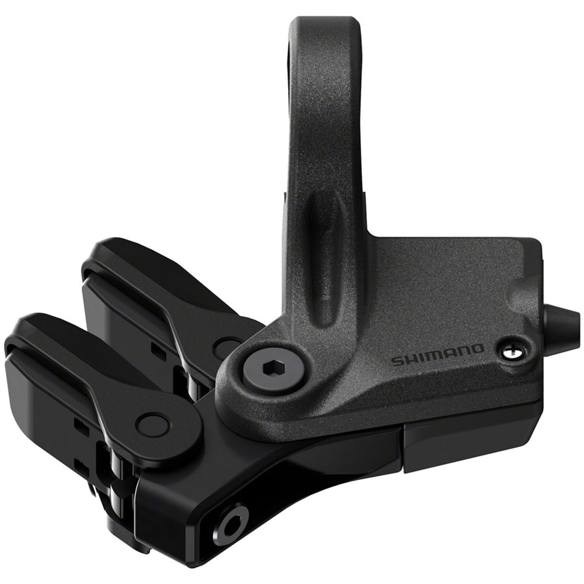 Shimano Deore XT SW-M8150 switch remote display showing gear options and control buttons for mountain bike shifting.