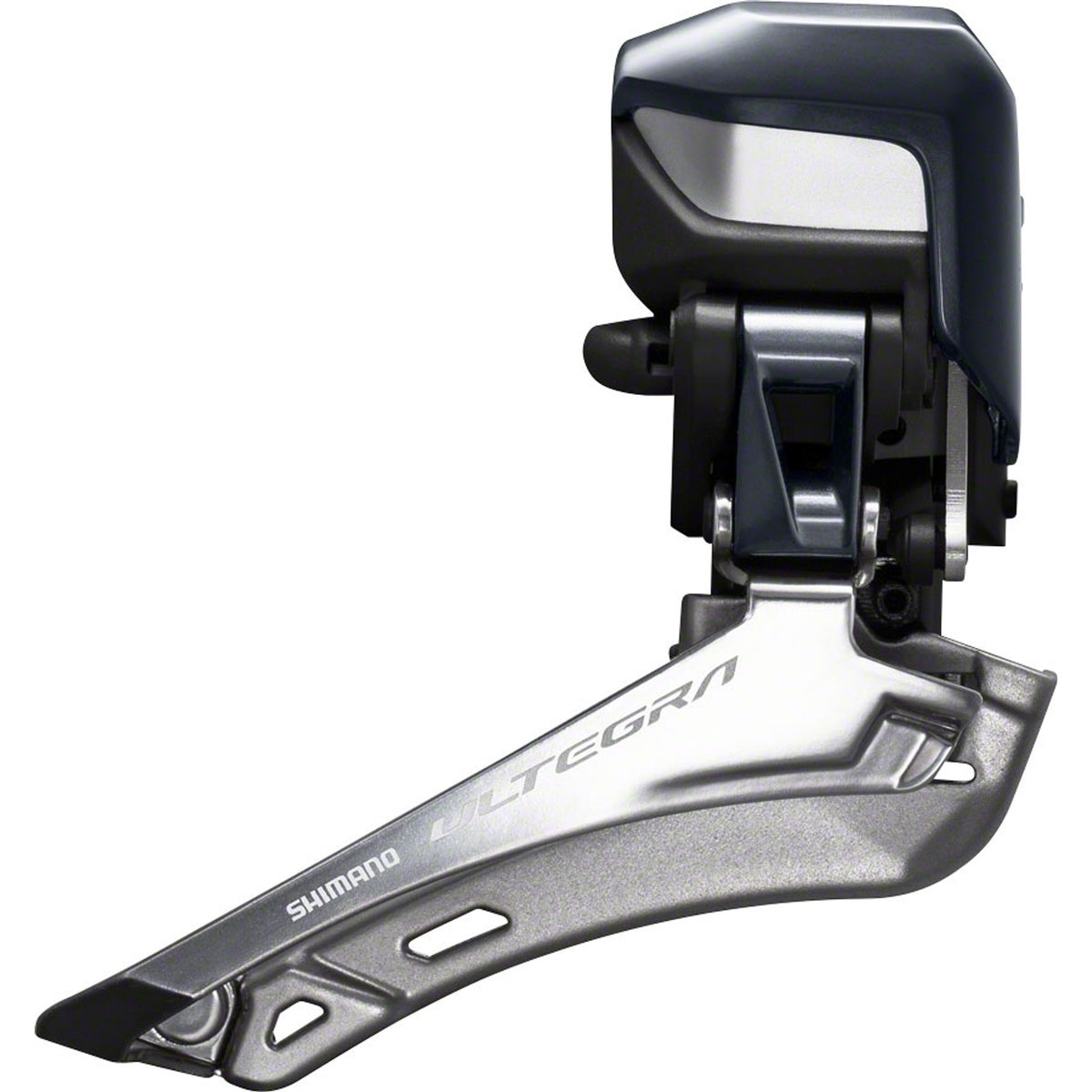 Shimano Ultegra FD-R8050 front derailleur mounted on bike, showing precise mechanical components and sleek design.