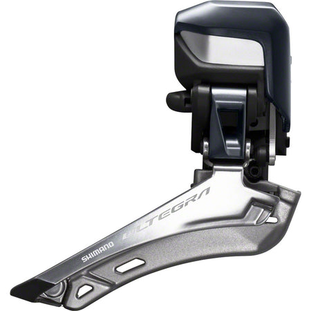 Shimano Ultegra FD-R8050 front derailleur mounted on bike, showing precise mechanical components and sleek design.