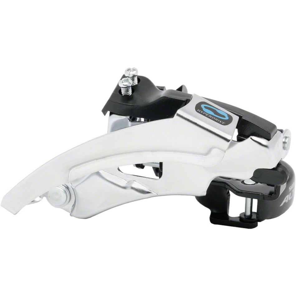 Shimano Altus FD-M310/M311/M313 front derailleur for mountain bikes, showcasing its compact design and mounting hardware.
