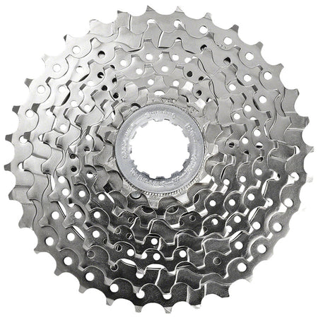 Shimano Claris CS-HG50 8-speed cassette with black cogs, shown on a clean background, designed for road or hybrid bikes.