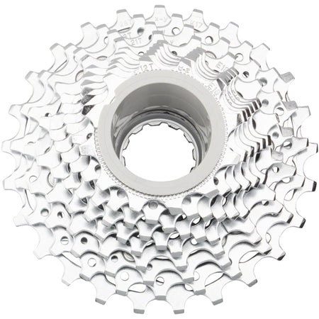 SRAM PG-1050 10-speed silver cassette with multiple sprockets for smooth shifting, shown in an outdoor cycling setting.