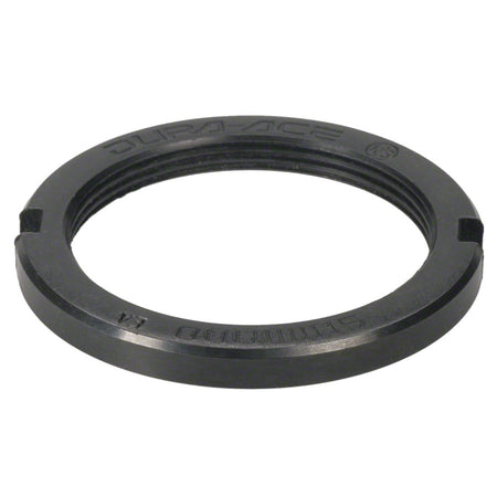 Shimano Dura-Ace track cog lockring for bicycle cassettes and cogs, shown in metallic finish.