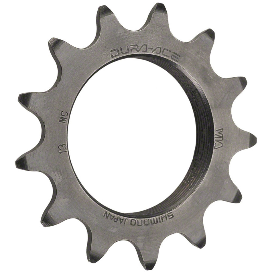 Shimano Dura-Ace track cogs for bicycle cassettes, showcasing the sleek metal design with multiple gear sizes for precision cycling.