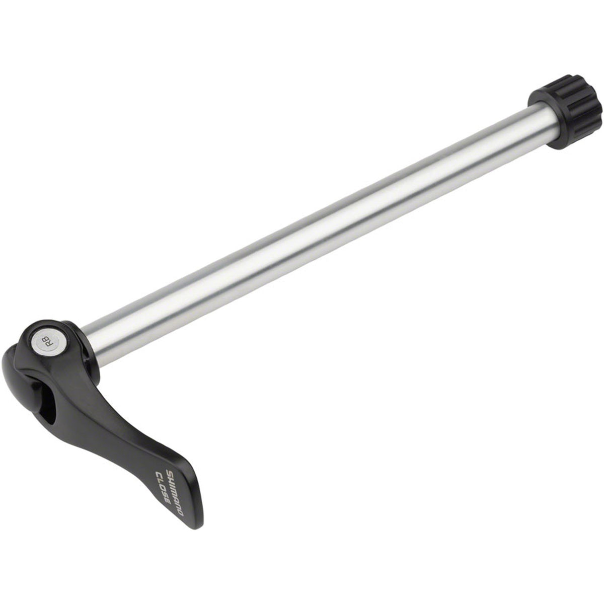 Shimano SM-AX56 E-Thru Axle for bike wheel quick release and secure installation, shown in a close-up image.