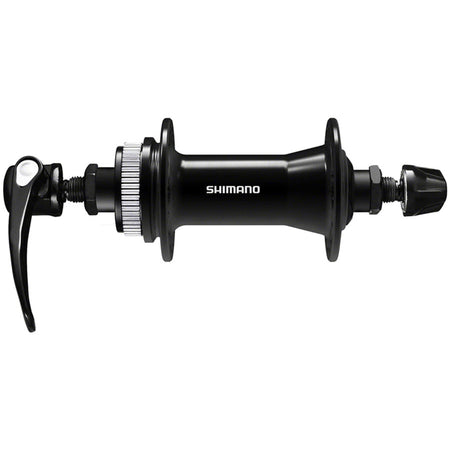 Shimano FH-QC400 front hub for bicycle wheels, featuring quick-release mechanism and durable construction.