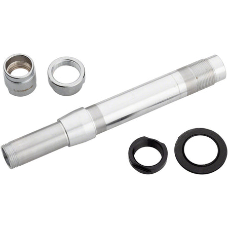 SRAM axle kit hub parts with black metal components and hardware for bicycle wheel assembly.