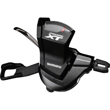 Shimano XT SL-M8000 right mechanical shifter for bike gear shifting, showing the ergonomic grip and gear indicator.