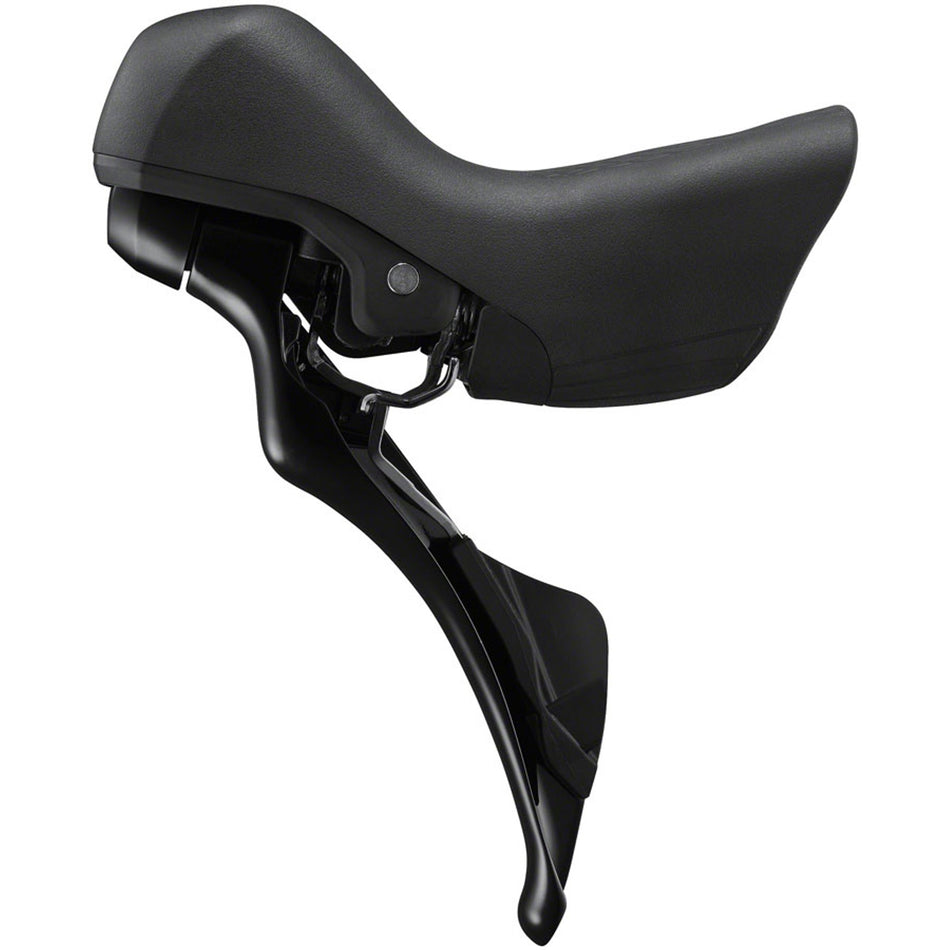 Shimano 105 ST-R7120-R 12-speed dual control right shifter with revised lever position and ergonomic design for smooth shifting.