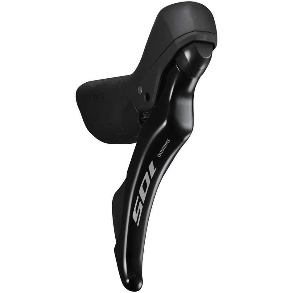 Shimano 105 ST-R7120-R 12-speed dual control right shifter with revised lever position and ergonomic bracket shape for smooth shifting.