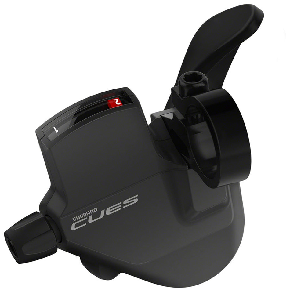 Shimano CUES SL-U4000 Rapidfire Plus Mono 2x mechanical shift lever with ergonomic design, compatible with Shimano LINKGLIDE derailleurs.