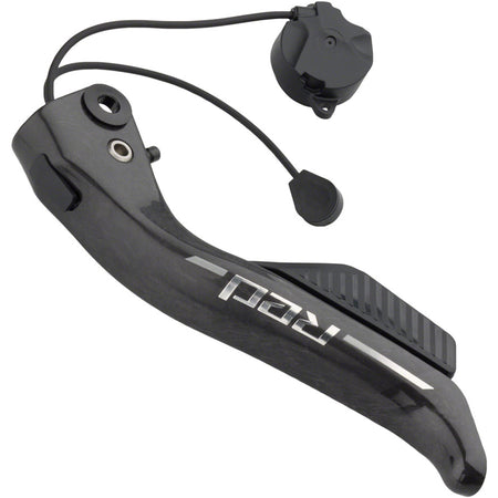 SRAM brake lever blade and shifter paddle assembly for mechanical shifters, showing detailed metal components and ergonomic design.