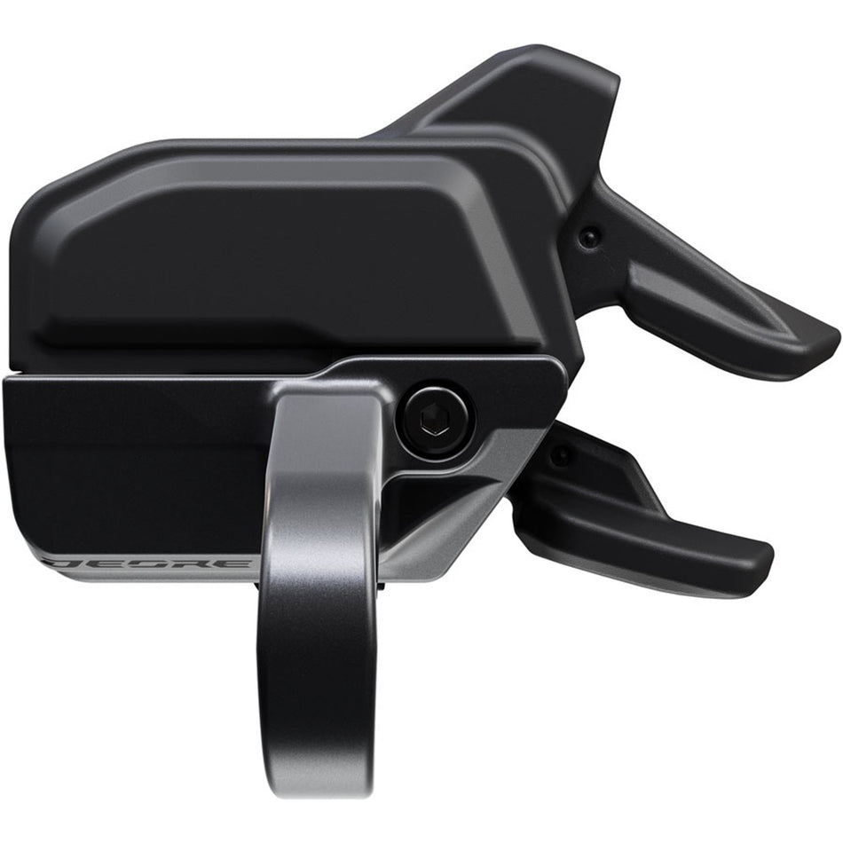 Shimano Deore SW-M6250 Rapid ES Di2 wireless electronic shifter for mountain bikes, showing the shifter with cable and controls.