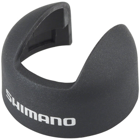 Shimano SW-R9160 Di2 Remote TT shifter bracket cover on electronic shifters, close-up view showing details and branding.