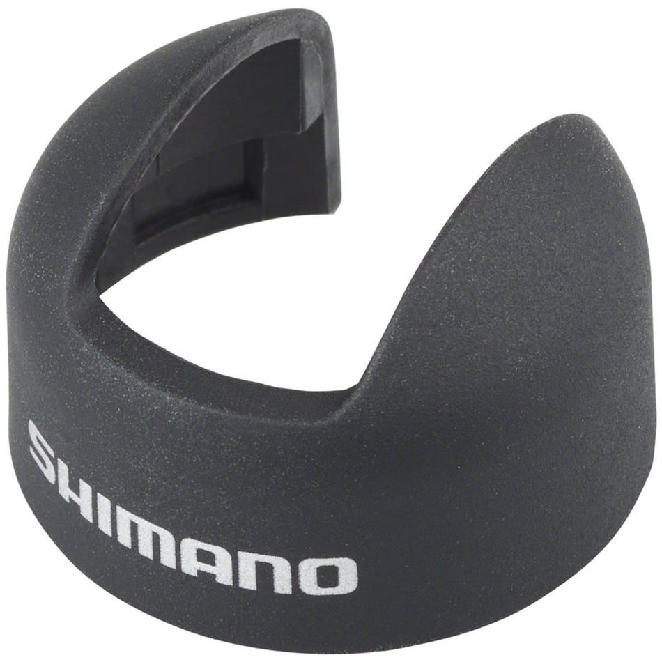 Shimano SW-R9160 Di2 Remote TT shifter bracket cover on electronic shifters, close-up view showing details and branding.
