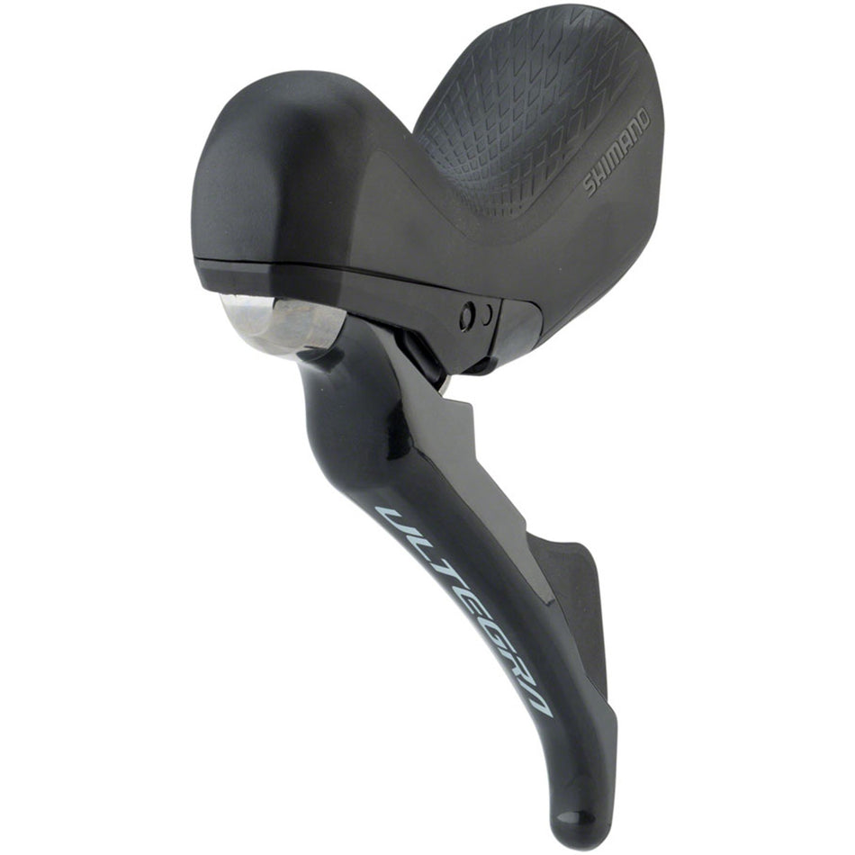 Shimano Ultegra R8020 left shift and brake lever for mechanical shifters, showing ergonomic design and gear control features.