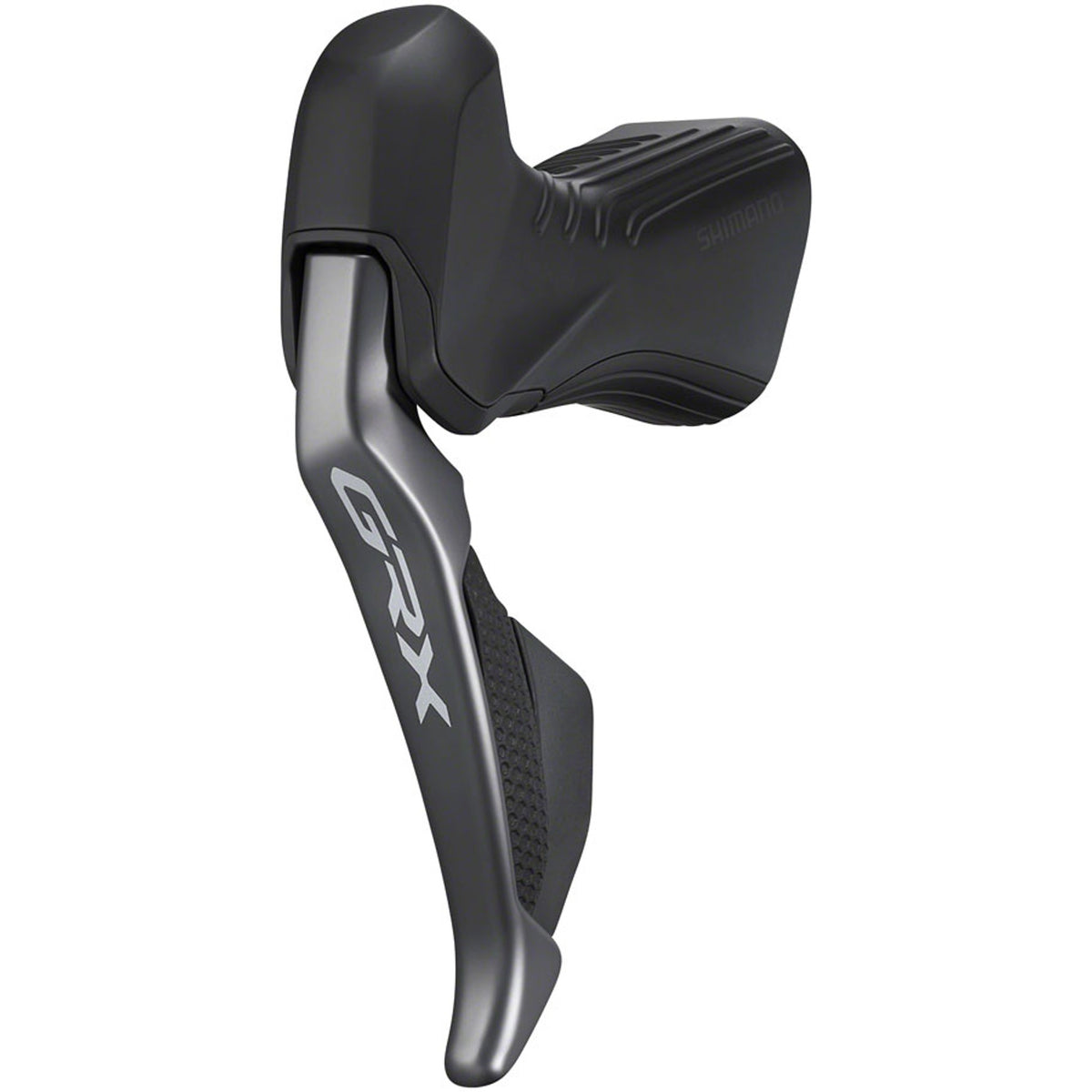 Shimano GRX ST-RX815 Di2 electronic shifter and hydraulic brake lever for gravel bikes, with ergonomic design and electronic controls.