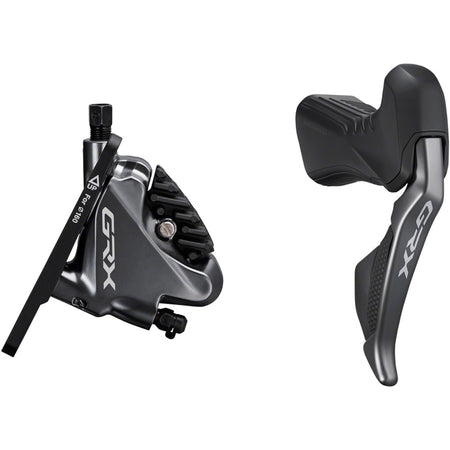 Shimano GRX ST-RX815 Di2 electronic shifter and hydraulic brake lever for gravel bikes, showing the sleek, ergonomic design.
