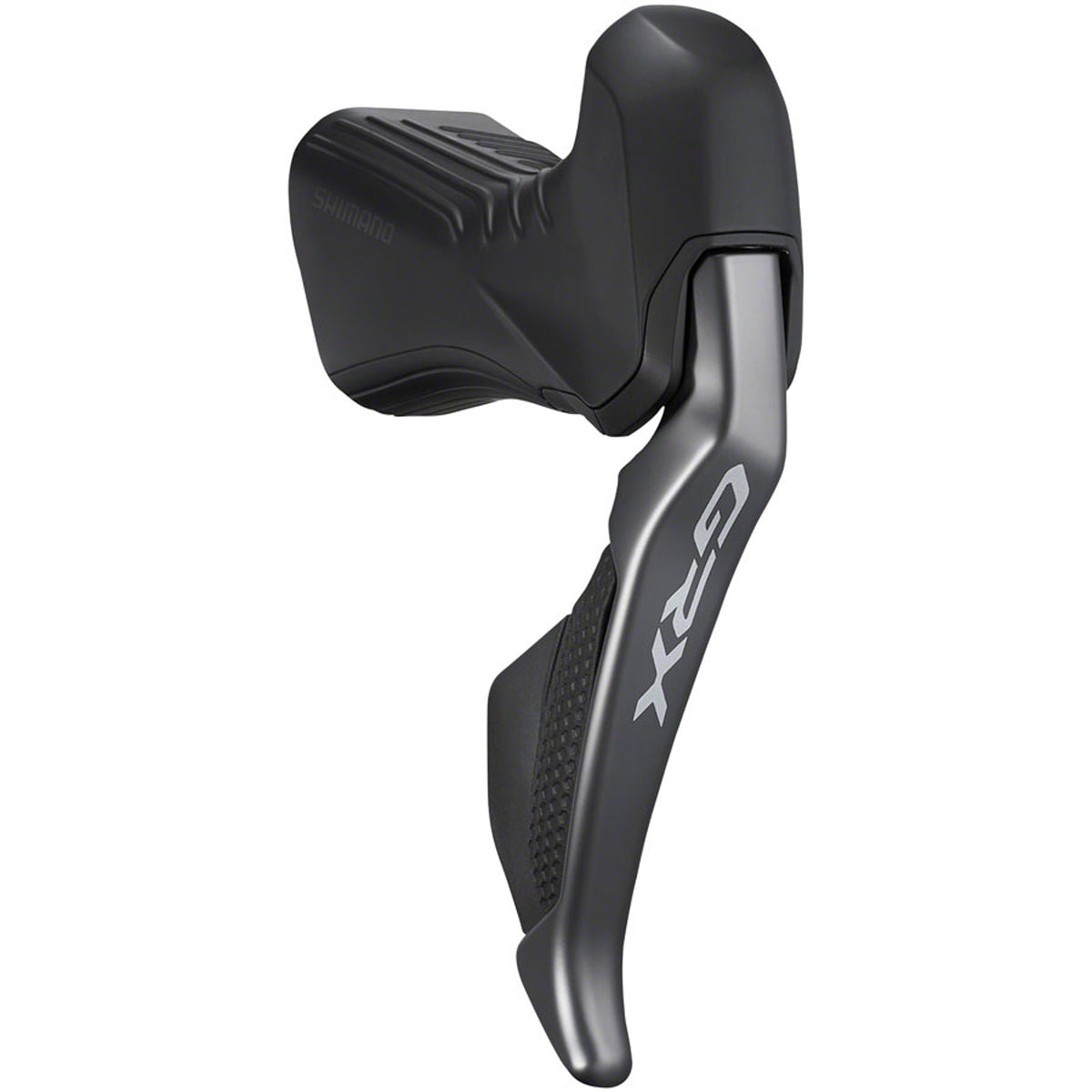 Shimano GRX ST-RX815 Di2 electronic shifter and hydraulic brake lever for gravel bikes, showcasing sleek design and controls.
