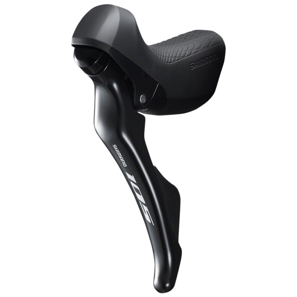 Shimano 105 ST-R7000 left brake and shift lever for mechanical shifters, showing ergonomic design and gear control features.