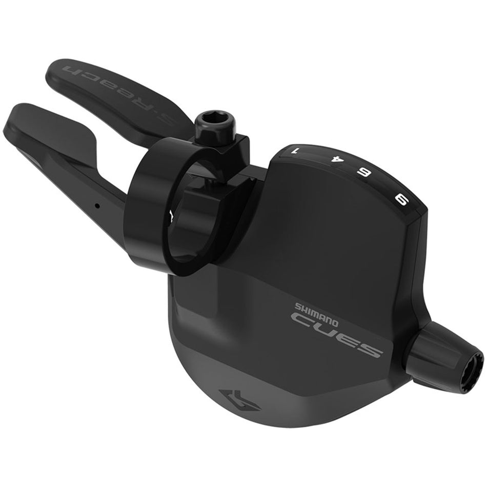 Shimano CUES SL-U4050 short reach mechanical shifter lever designed for comfortable use by riders with smaller hands.