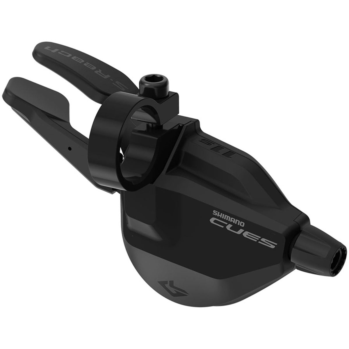 Shimano CUES SL-U6050 short reach mechanical shifter with ergonomic design for precise gear shifting on bike handlebars.