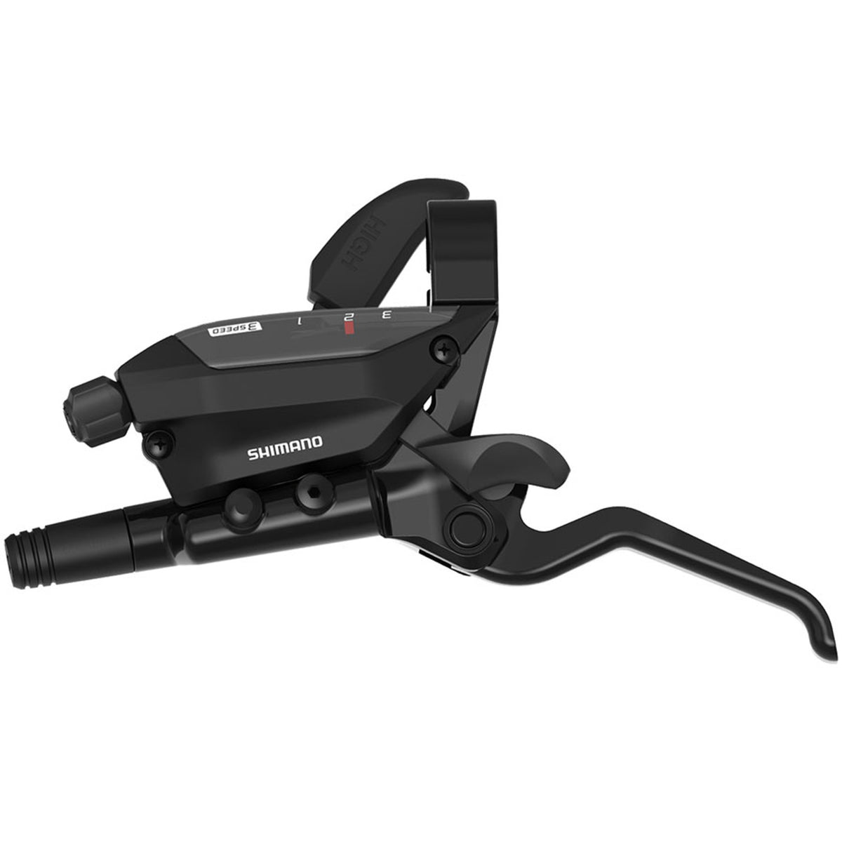 Shimano ST-EF515 EZ Fire Plus shift and brake lever for mechanical shifters, showing the ergonomic design and gear controls.